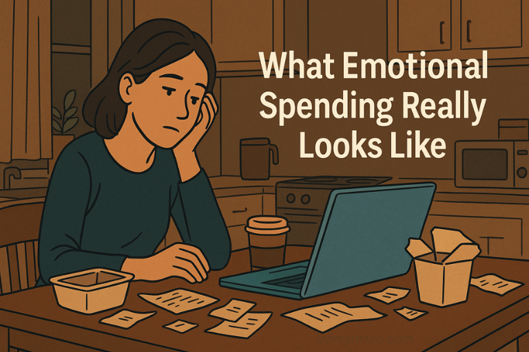 cartoon style female cradling her head and worried about bills